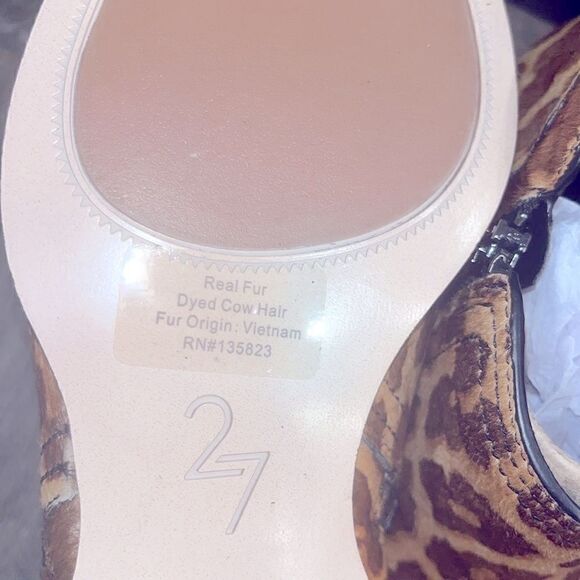 Nwt 27 Edit real fur dyed cow hair leather booties - Picture 4 of 5